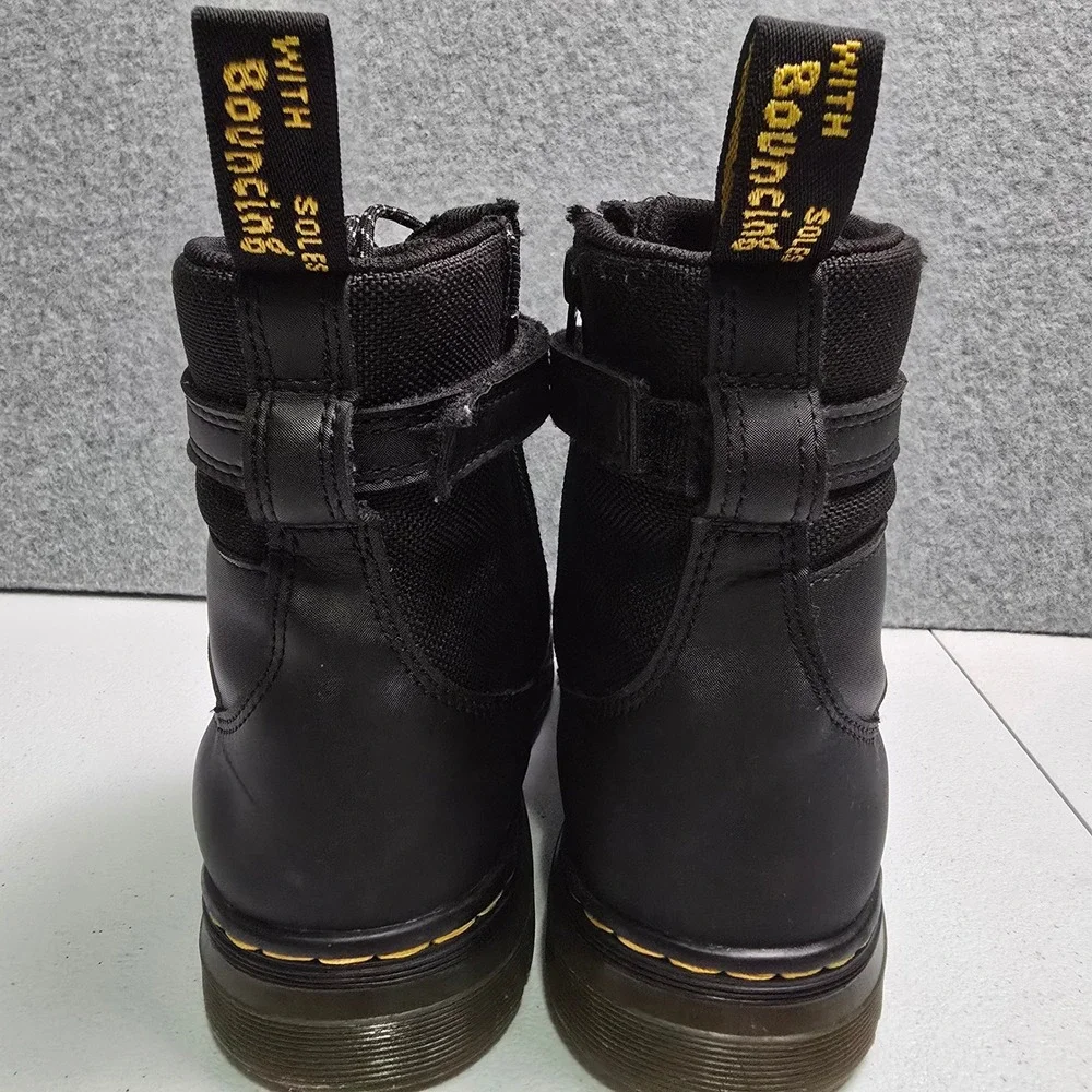 Dr. Martens Combs Techy Black Utility Boots Buckle Strap Zip Mens 5 Womens 6